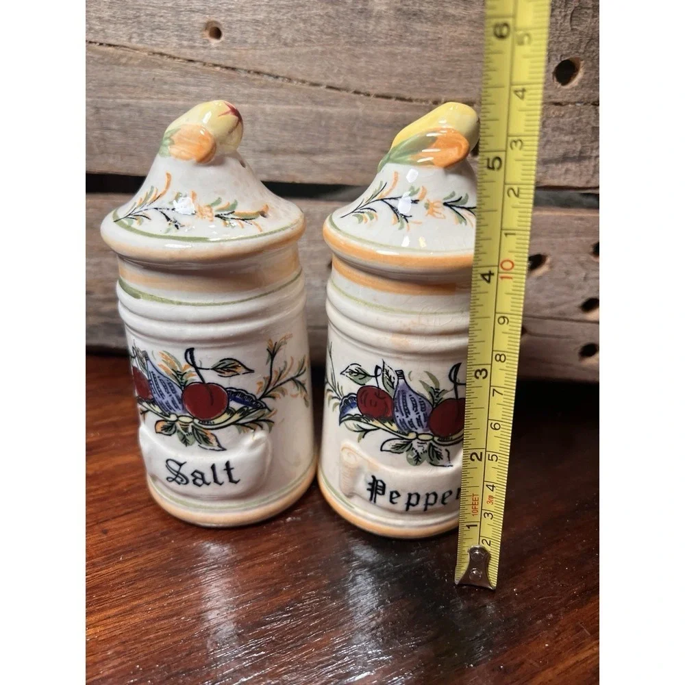 Arnart Creation Salt and Pepper Shakers Set Japan Vintage fruit Yellow Cream